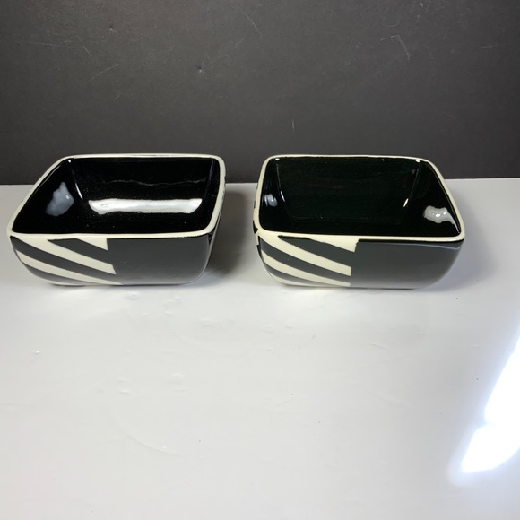 The Main Ingredient Bowl Cereal soup Pasta Black White Set 2 Yin Yang Zebra #E4 - Picture 4 of 6